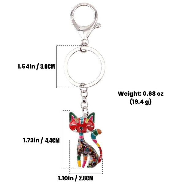 Colorful Kitty Keychain - Adorable Cat