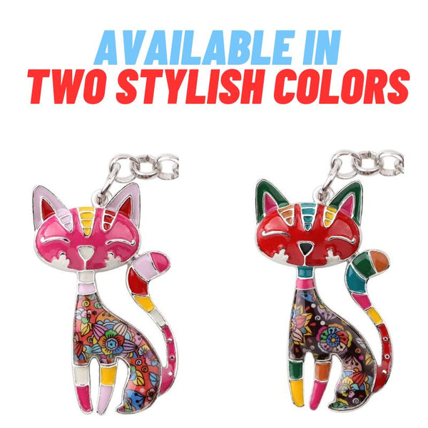 Colorful Kitty Keychain - Adorable Cat