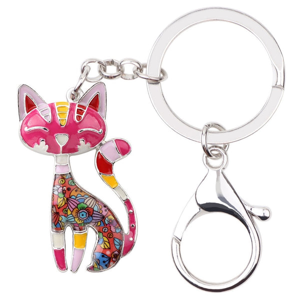 Colorful Kitty Keychain - Adorable Cat