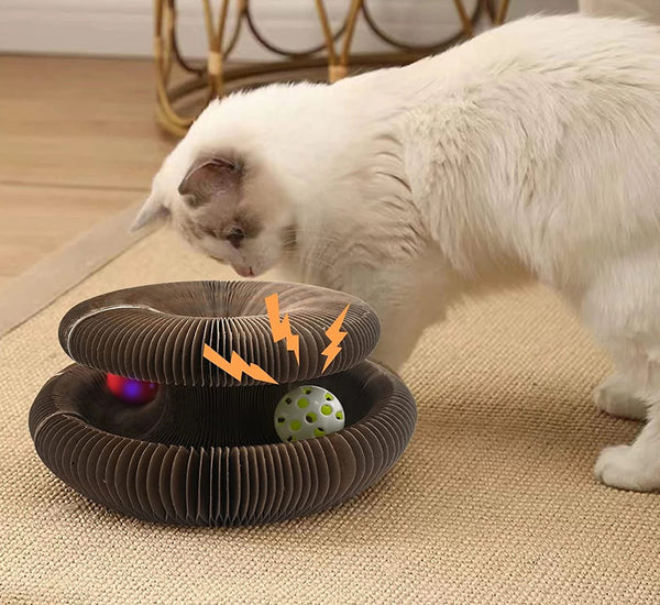 Complete Cat Entertainment Bundle: Magic Scratching Board, Interactive Bird Toy, and a FREE Adventure Tunnel included