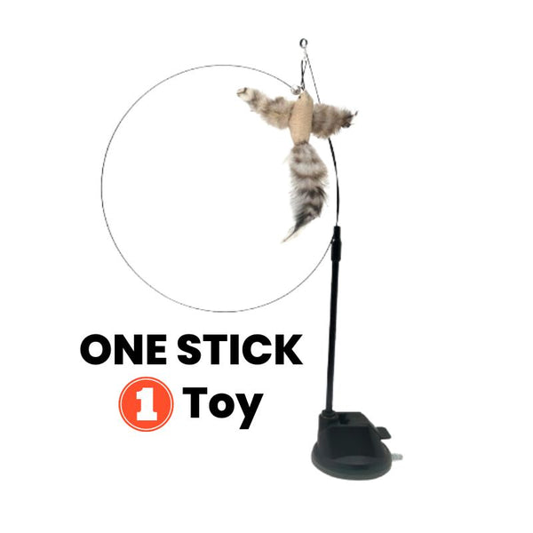 Interactive Bird Toy for Cats: Natural Feathers and Wand for Stimulating Playtime