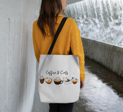 Multifunctional Coffee & Cats Tote Bag