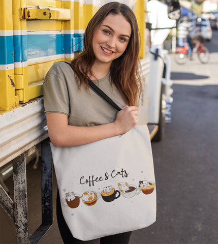 Multifunctional Coffee & Cats Tote Bag